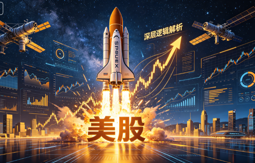 SpaceX IPO引发的美股震荡与太空经济影响示意图